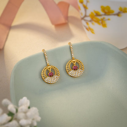 Red Radiance Drop Earrings