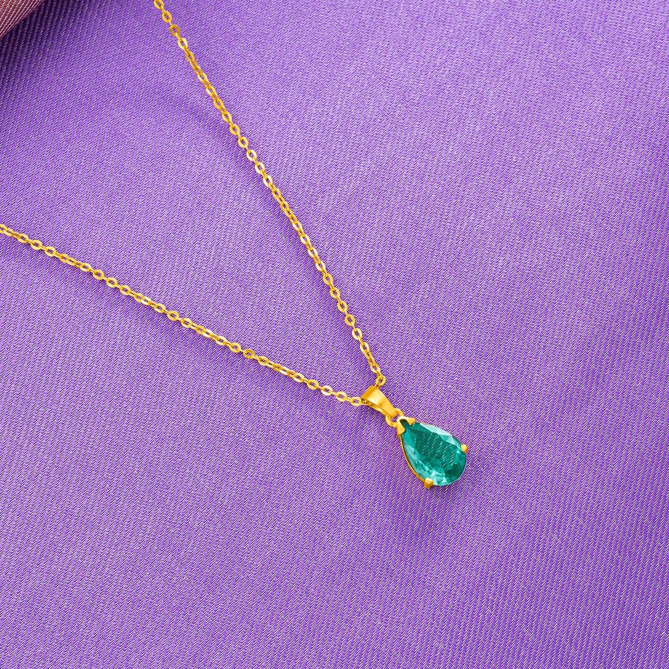 aqua green tear pendant