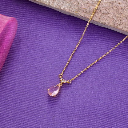 Golden Necklace with a Stone