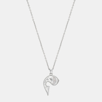 Silver Necklace with a Diamond Pendant