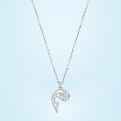 Silver Necklace with a Diamond Pendant