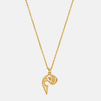 Golden Necklace with a Diamond Pendant