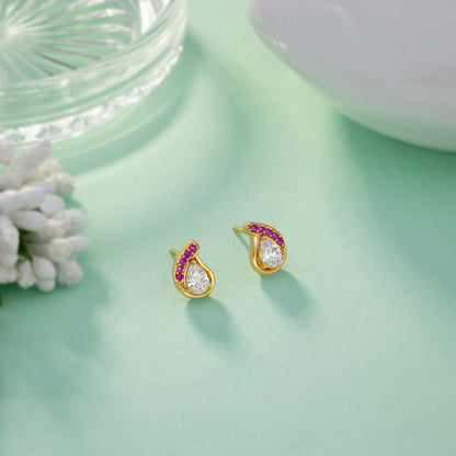 White Raindrop Elegance Studs