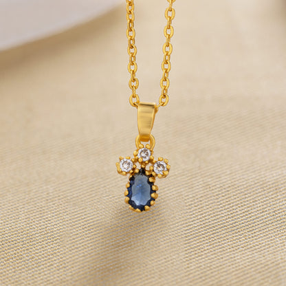 Blue Emerald Teardrop Pendant