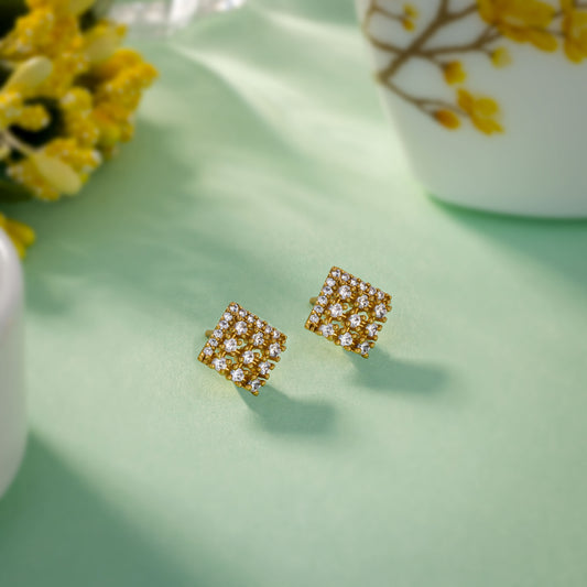 Pair of Golden and Diamond Earrings