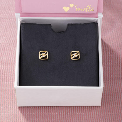 Pair of Golden Earrings with Diamonds