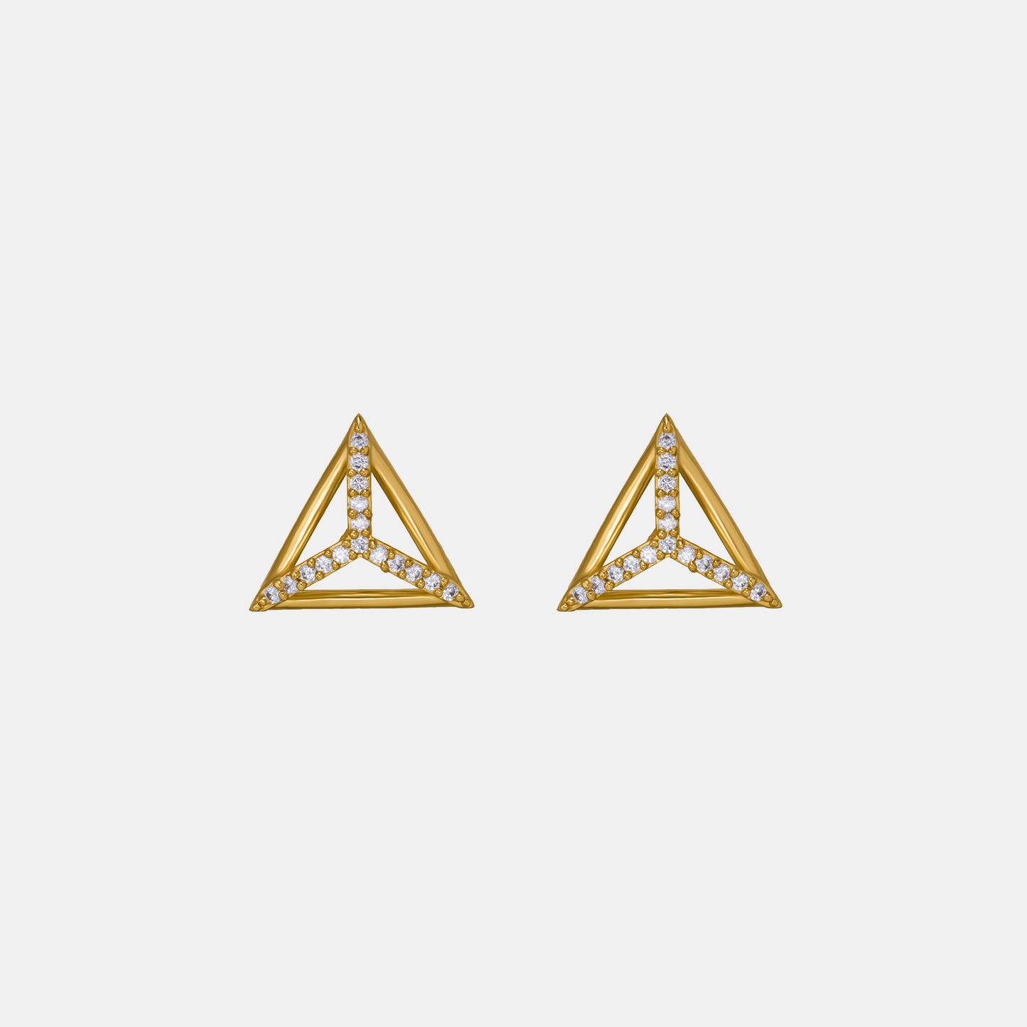 pair of golden earrings with diamonds