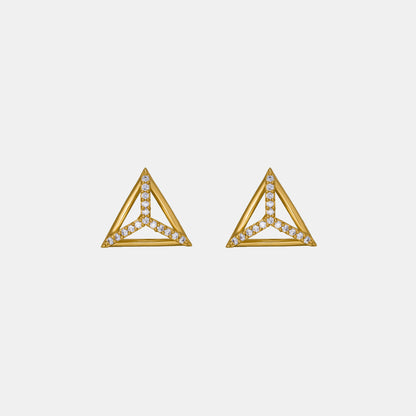 Pair of Golden Earrings with Diamonds