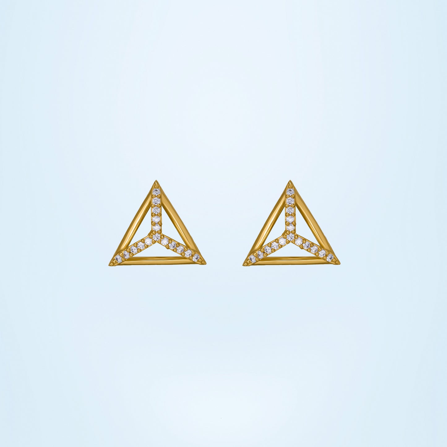 pair of golden earrings with diamonds