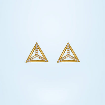 Pair of Golden Earrings with Diamonds