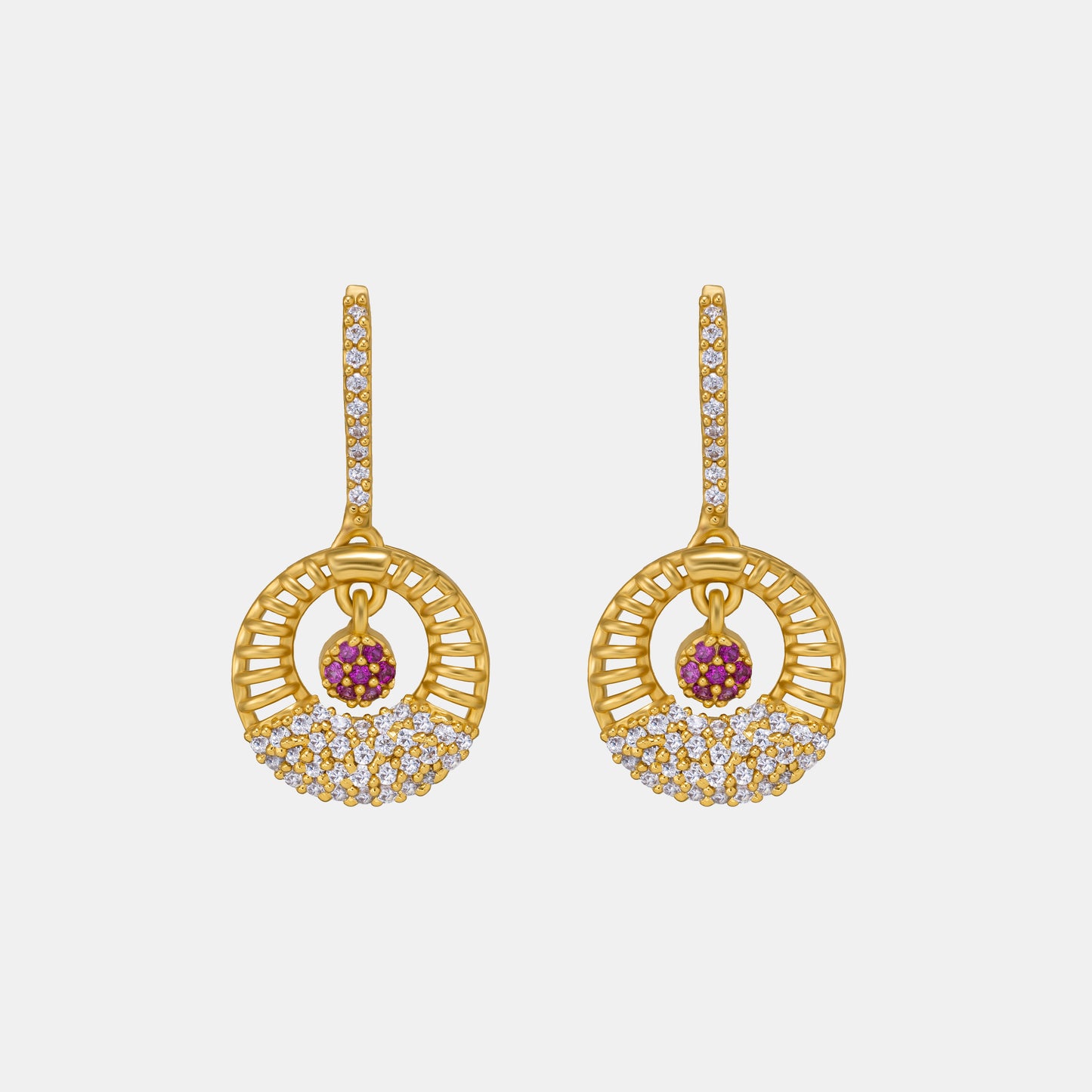 red radiance drop earrings