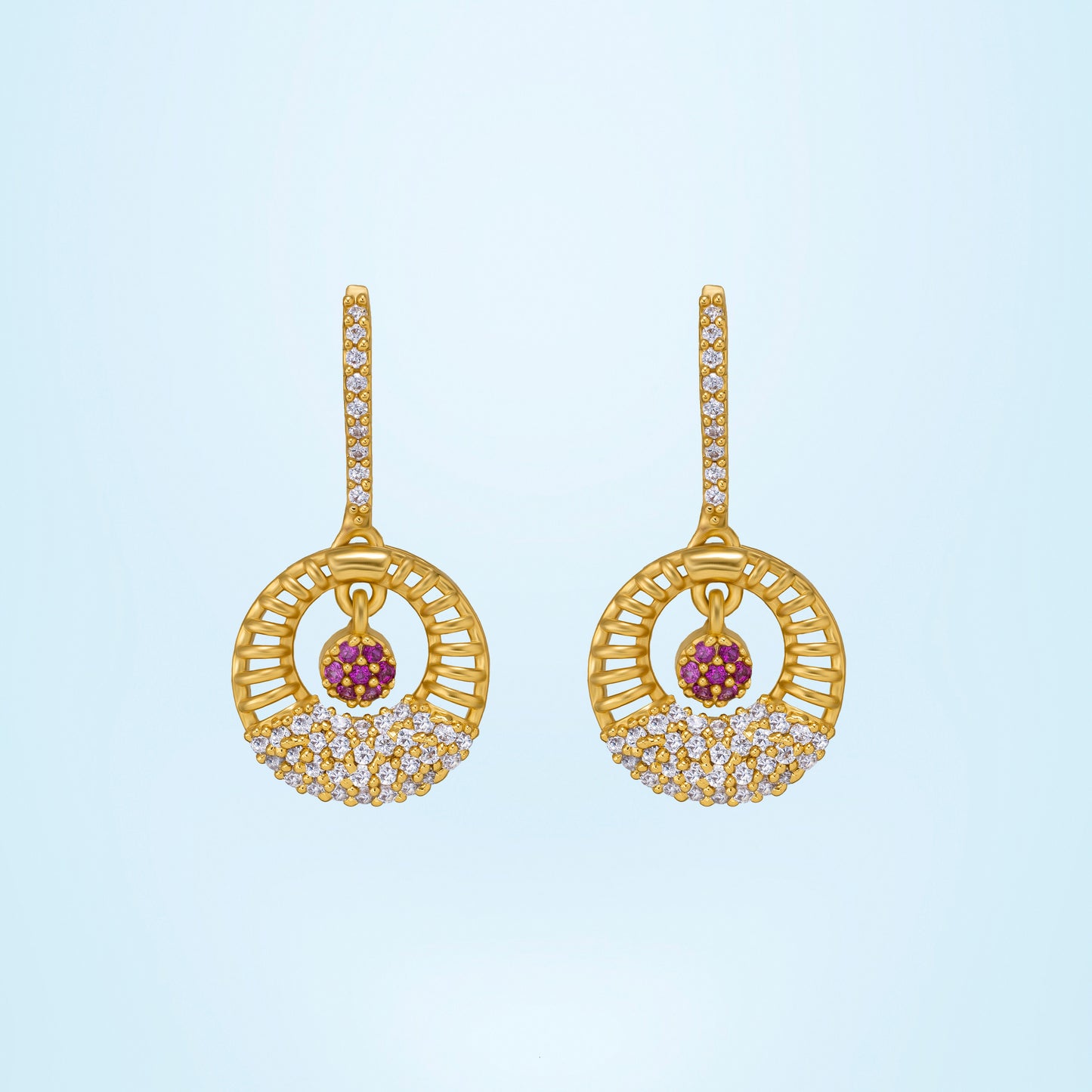 red radiance drop earrings