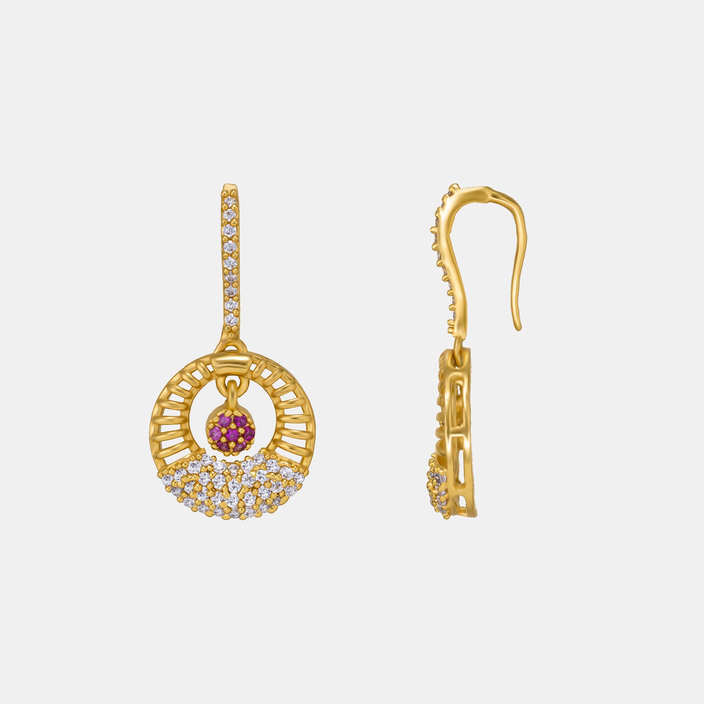 red radiance drop earrings