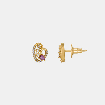 Pair of Golden Earrings with Diamonds