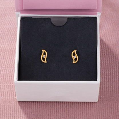 Golden Plated Earrings with Cubics