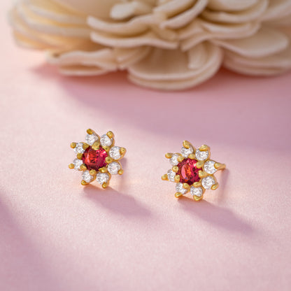 Red Blossom Radiance Stud