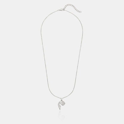 Silver Necklace with a Diamond Pendant