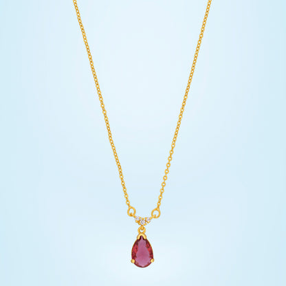 Golden Necklace with a Stone