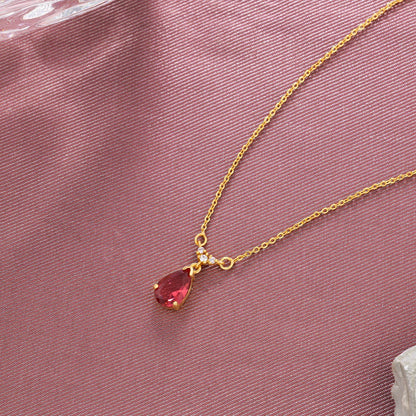 Golden Necklace with a Stone