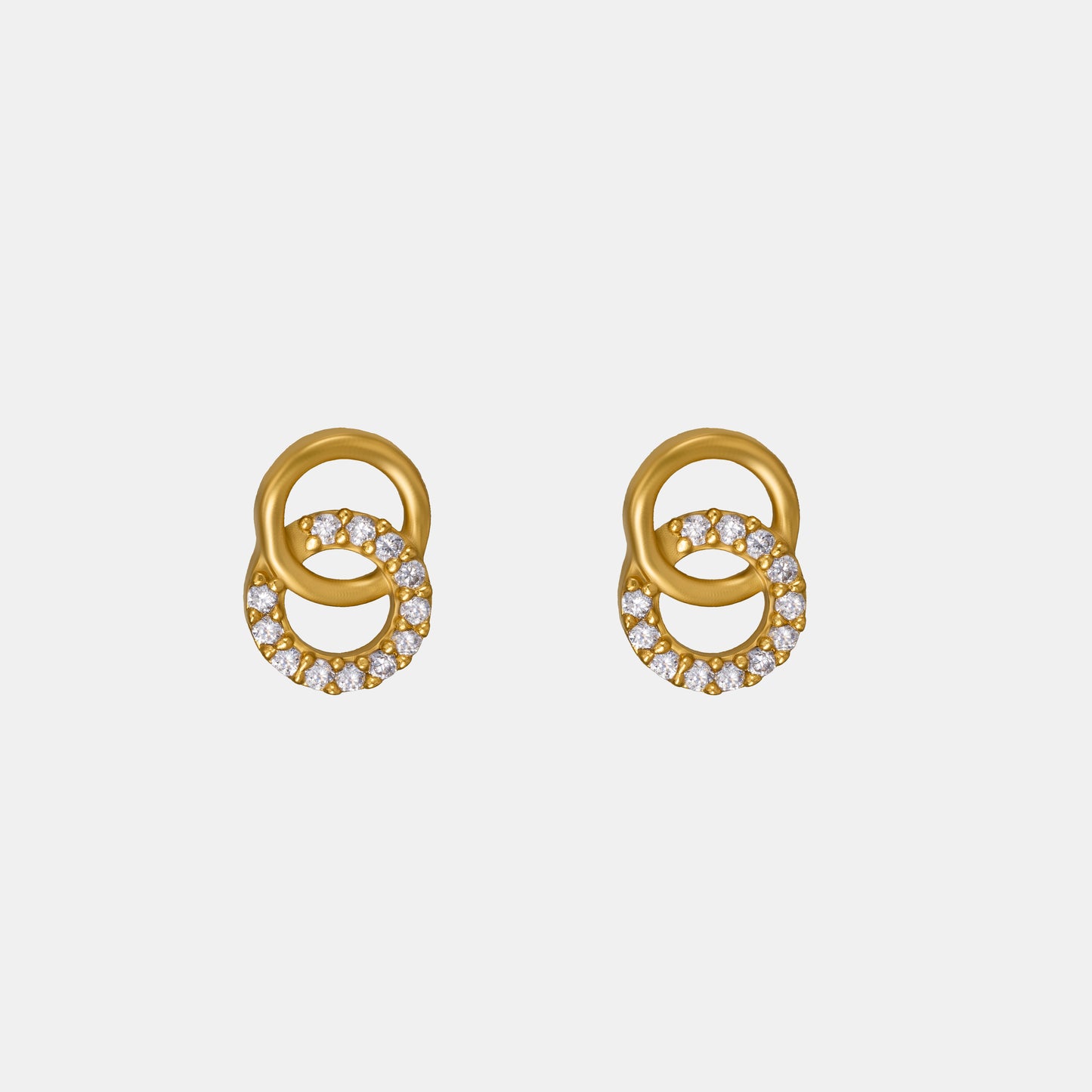 pair of golden earrings with diamonds