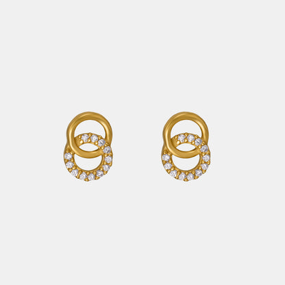 Pair of Golden Earrings with Diamonds