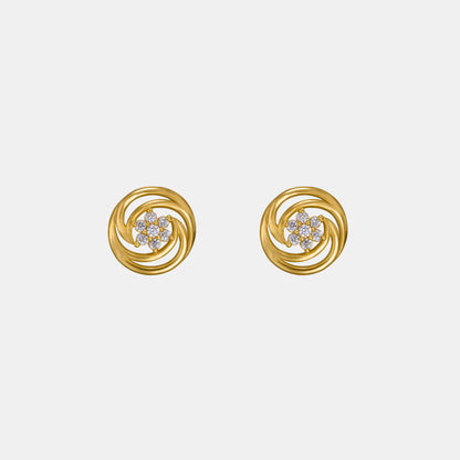 Pair of Golden Earrings with Diamonds