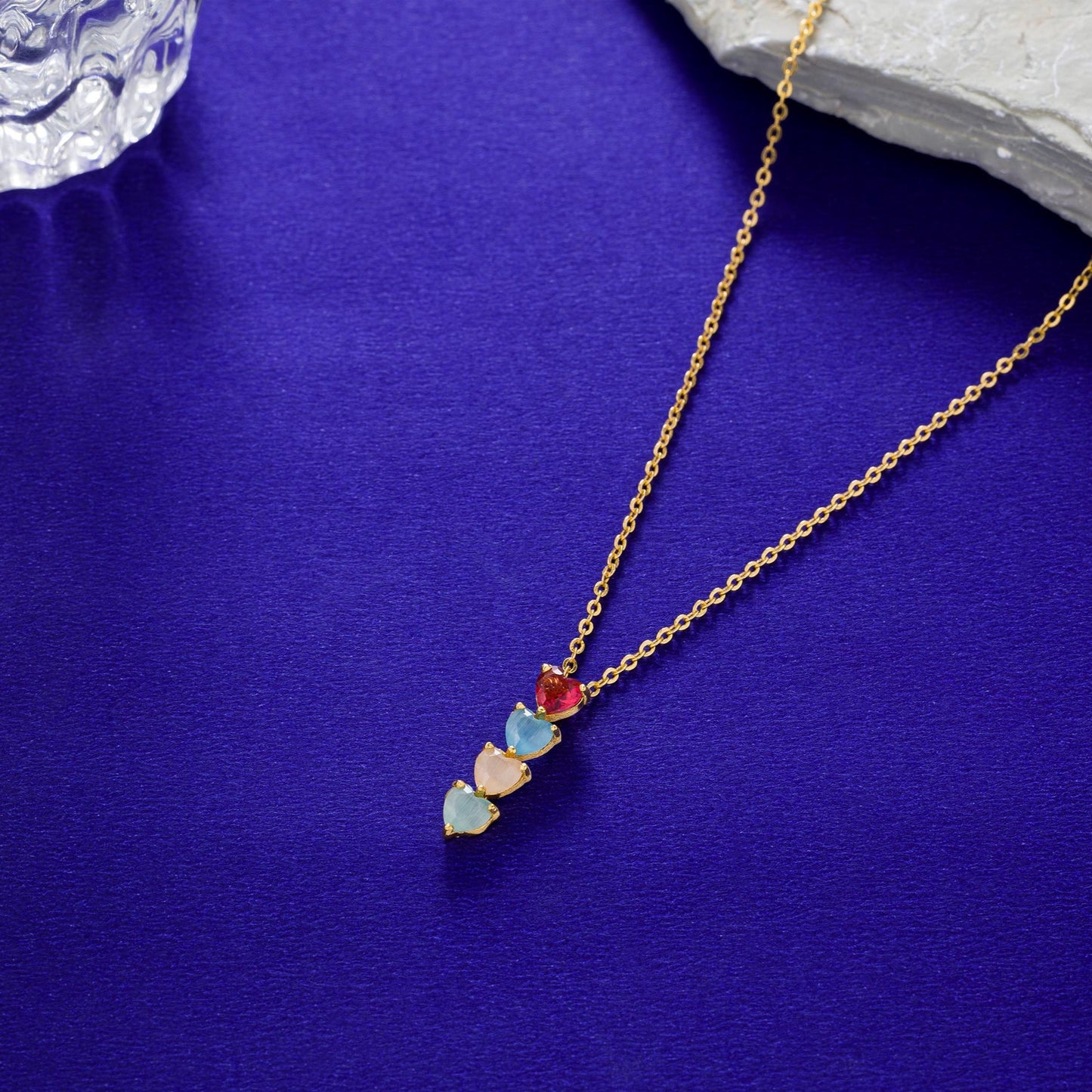 aurora multi heart necklace