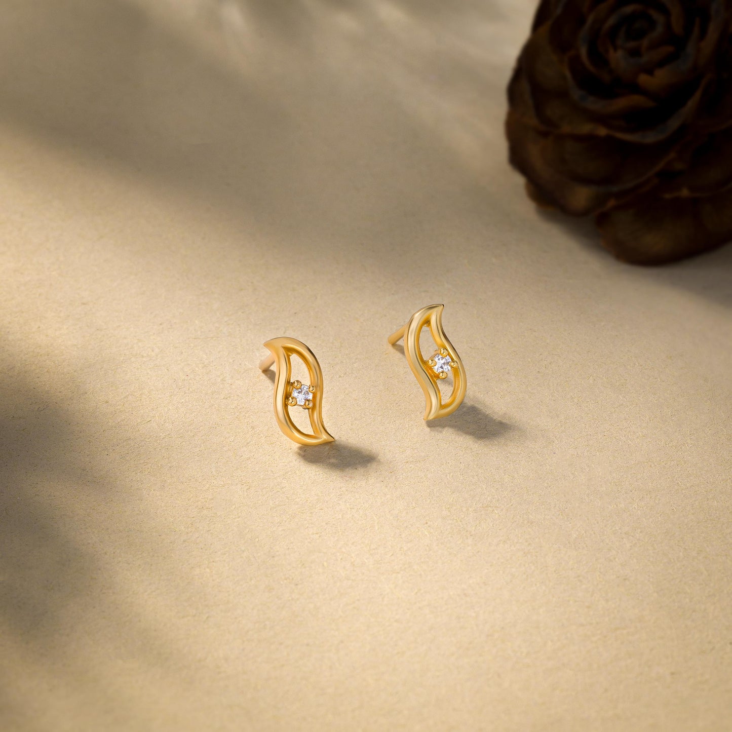 golden plated earrings with cubics