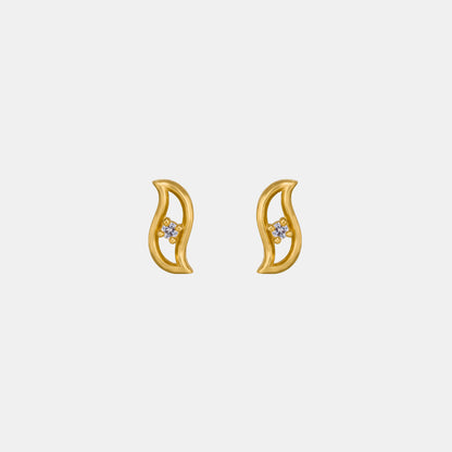 Golden Plated Earrings with Cubics