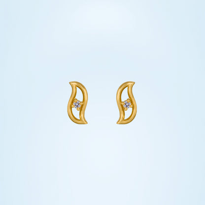 Golden Plated Earrings with Cubics