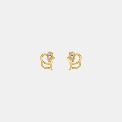 Pair of Golden Earrings with a Diamond