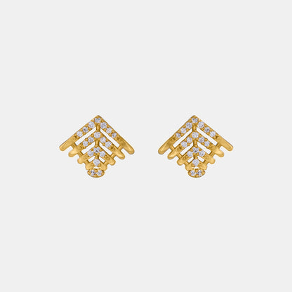 The Golden Earrings with Diamonds