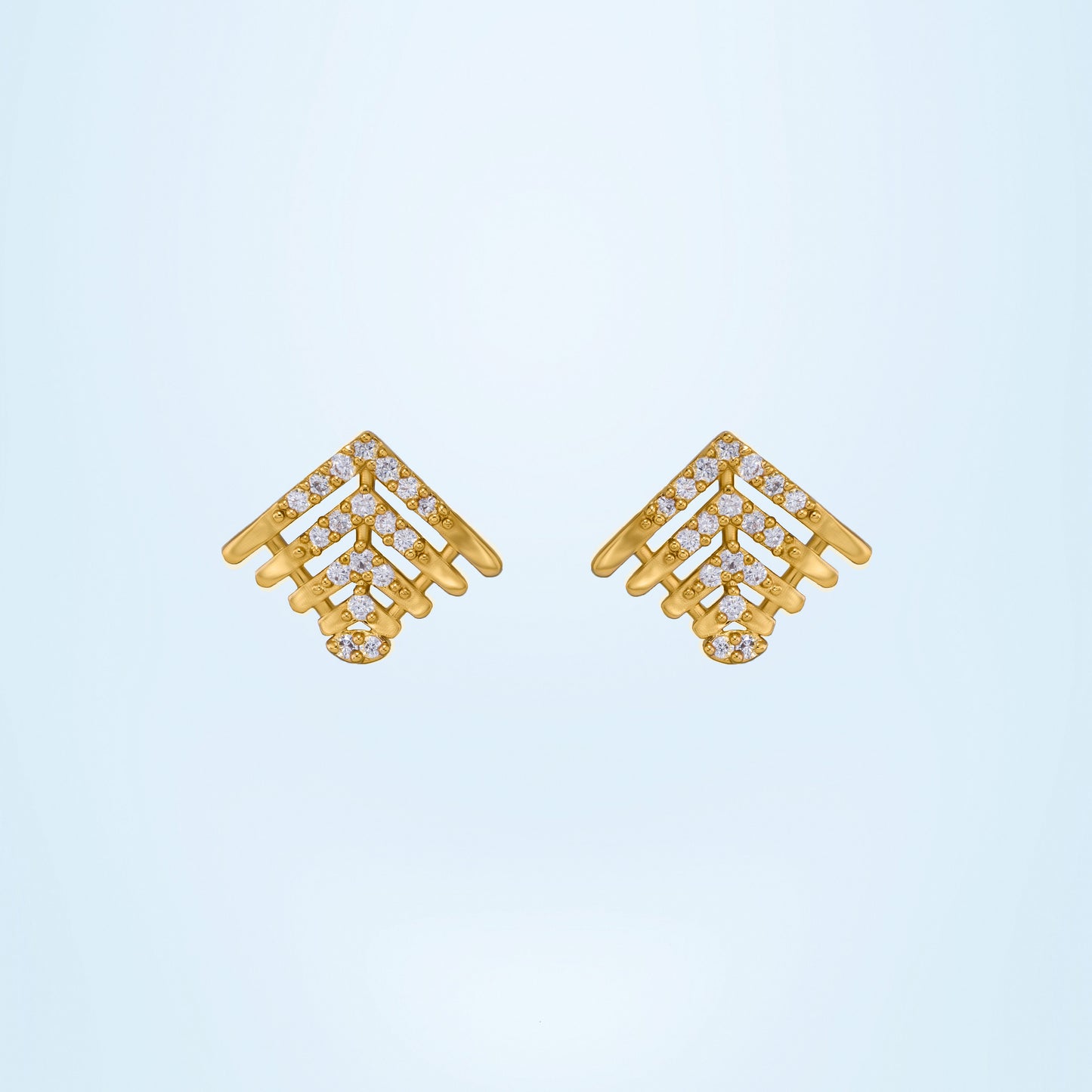 the golden earrings with diamonds