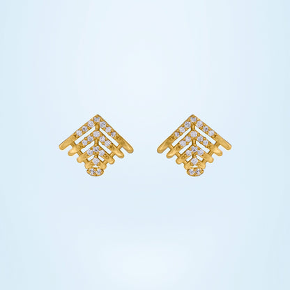 The Golden Earrings with Diamonds