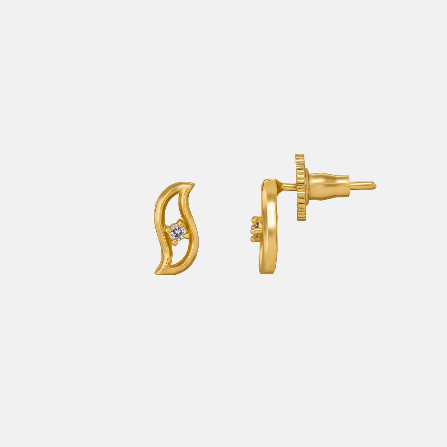 golden plated earrings with cubics