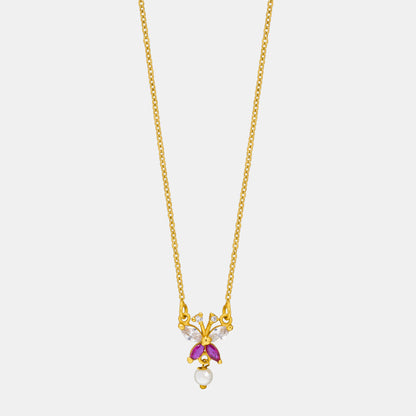 Golden Necklace with a Butterfly Pendant