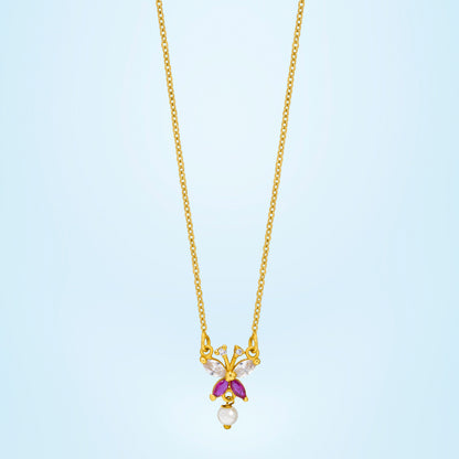 Golden Necklace with a Butterfly Pendant