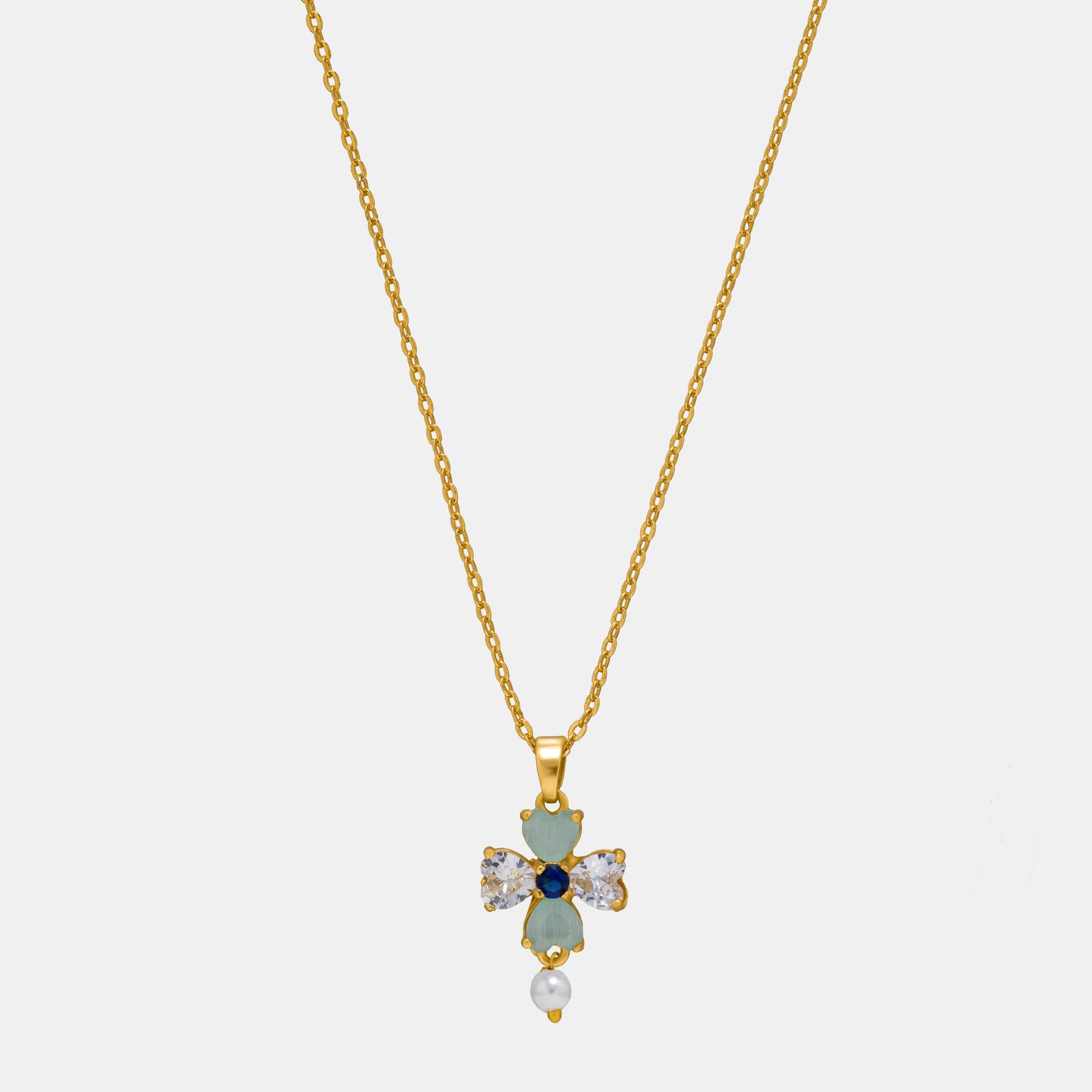 aqua petal harmony pendant