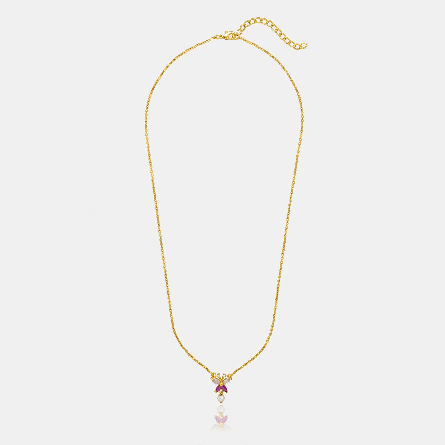 golden necklace with a butterfly pendant