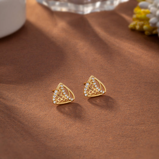 Pair of Golden Earrings with Diamonds