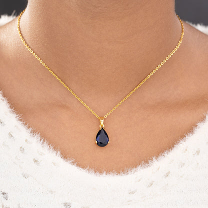 Golden Necklace with a Small Stone