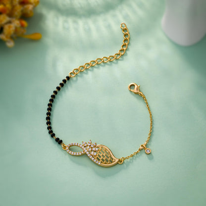 Mangalsutra_Bracelet_White Stone_Golden_1