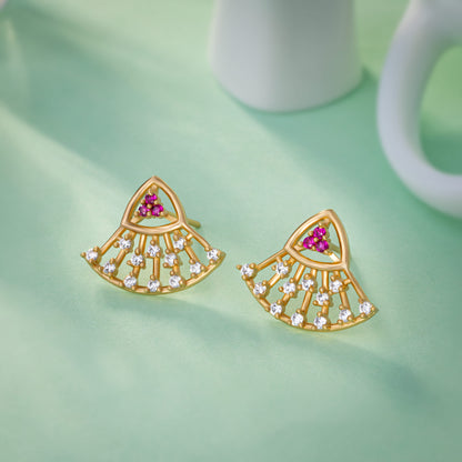 Diamond Fan Earrings