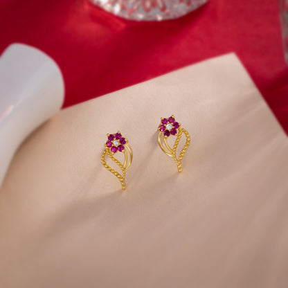 Red Blossom Vine Earrings