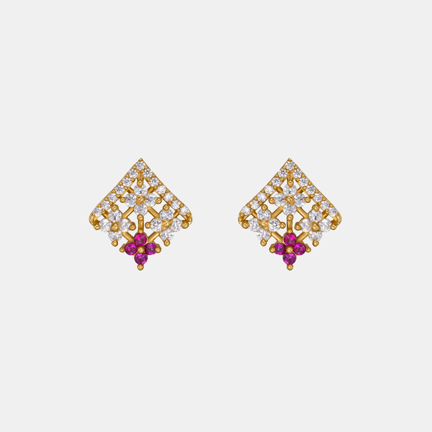 golden blue enchantment lattice earrings