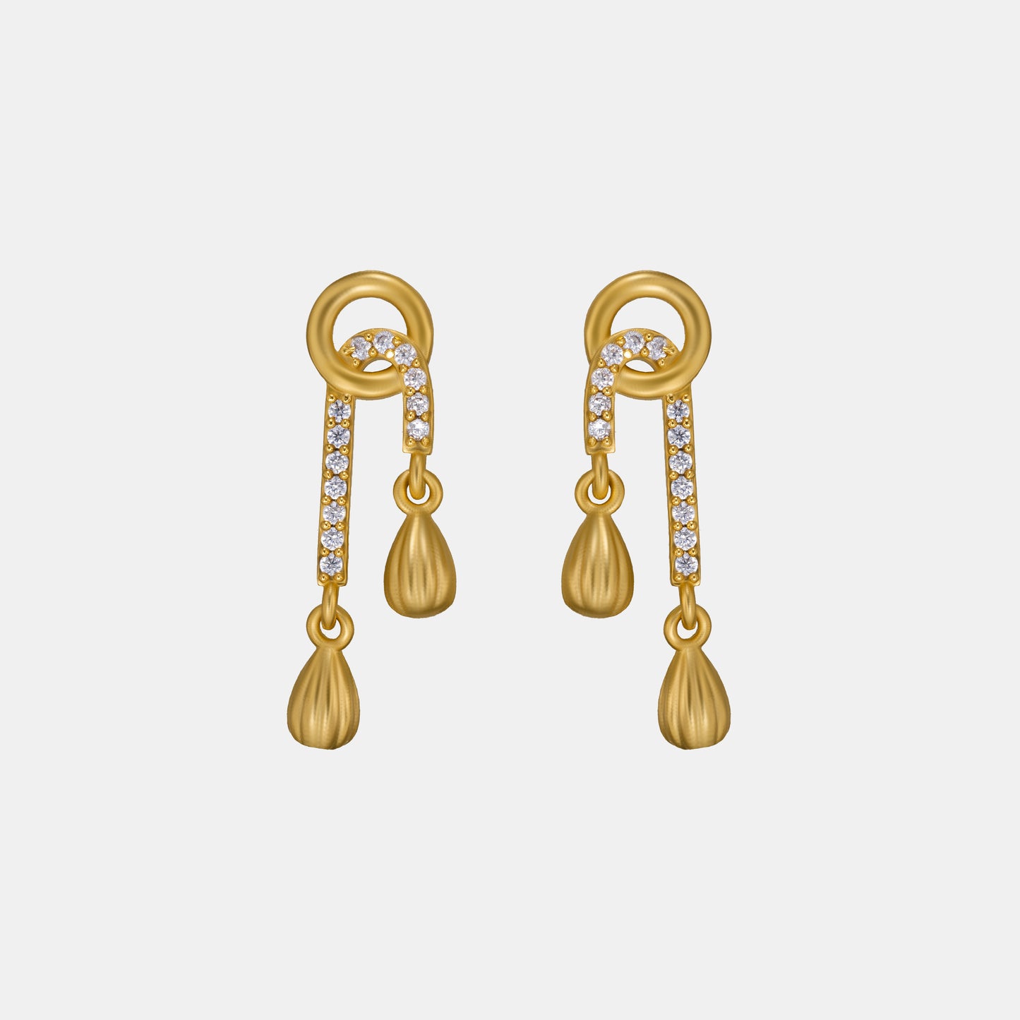 golden drizzle drop earrings