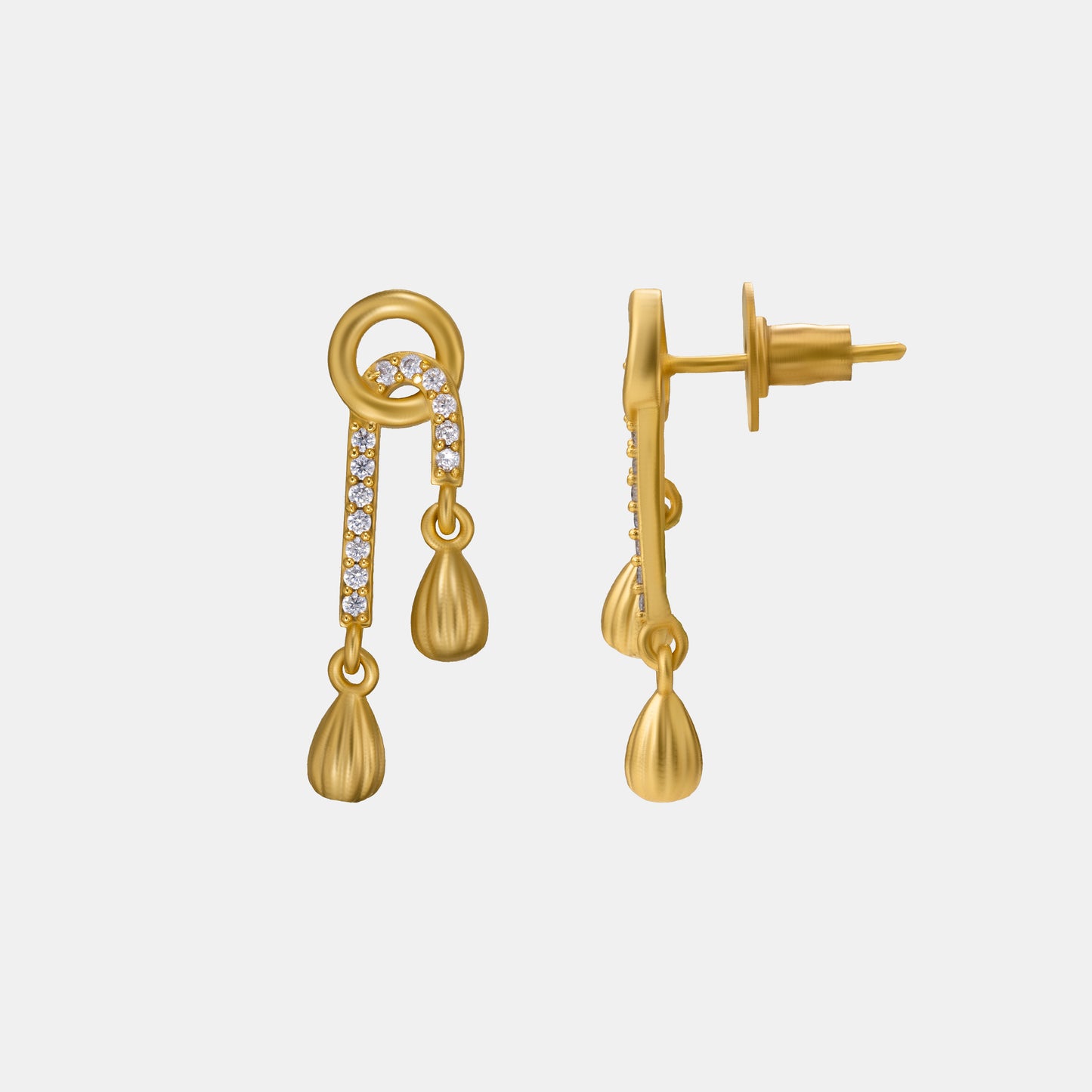 golden drizzle drop earrings