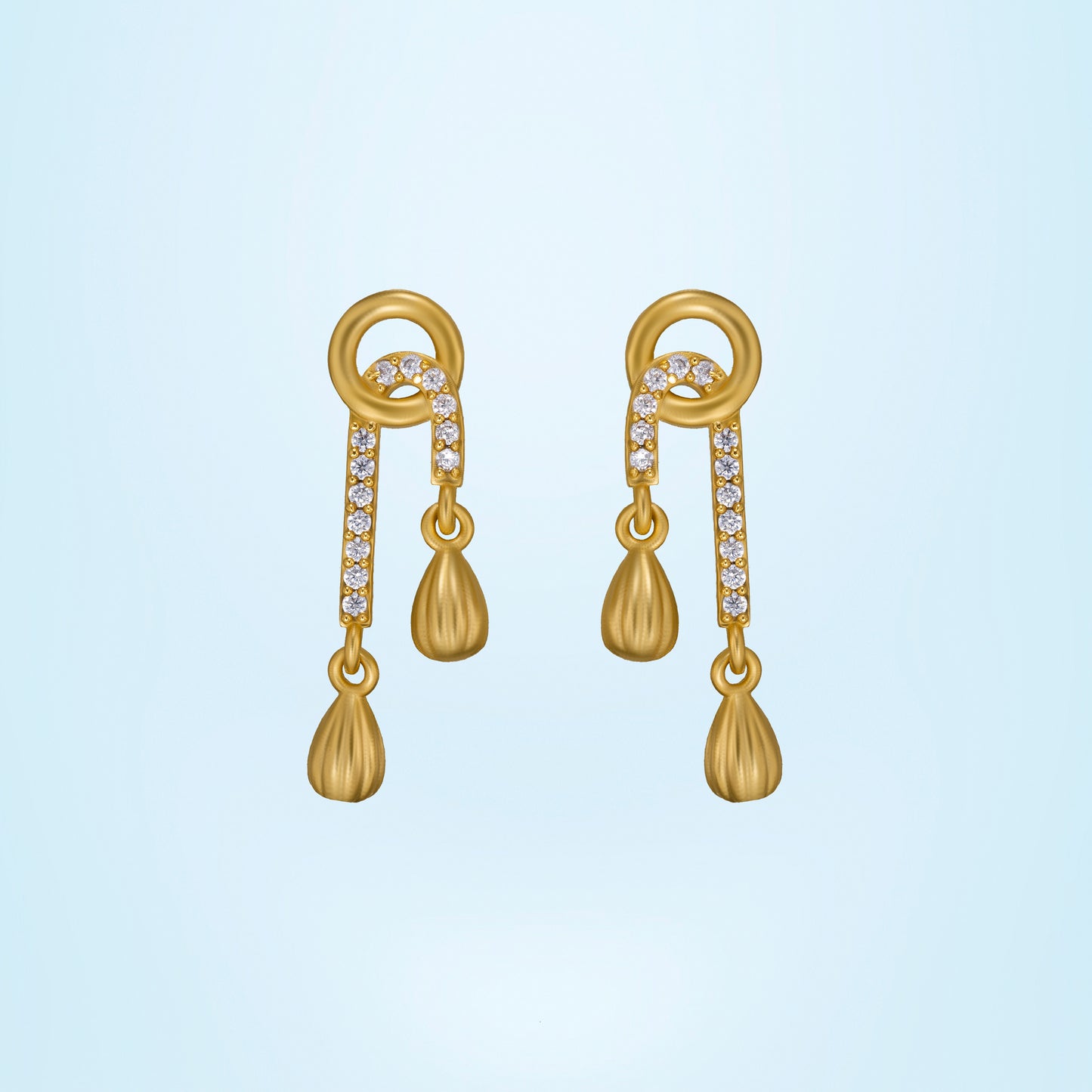 golden drizzle drop earrings