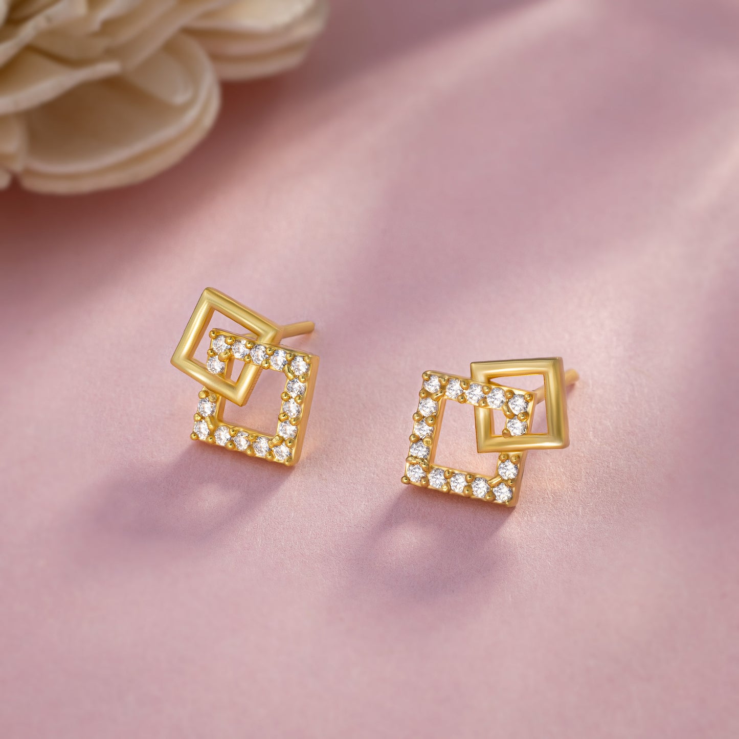 white radiance square studs