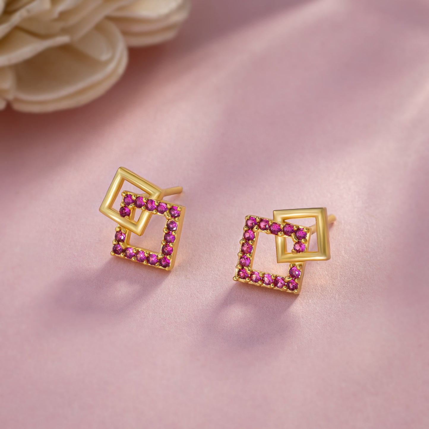 red radiance square studs